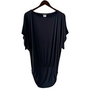 Carmen Marc Valvo Black Short Sleeve Swim Coverup Size Small
